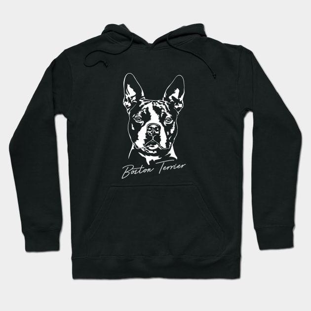 Boston Terrier Portrait dog lover Hoodie by wilsigns